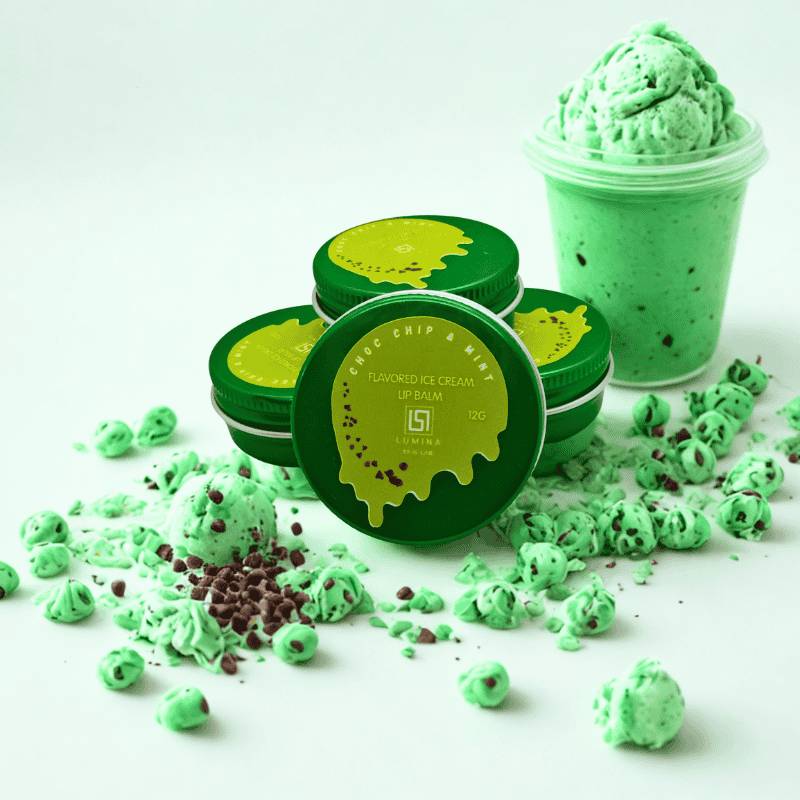 CHOC CHIP & MINT ICE CREAM FLAVORED LIP BALM - Made with Natural Oil & Butter