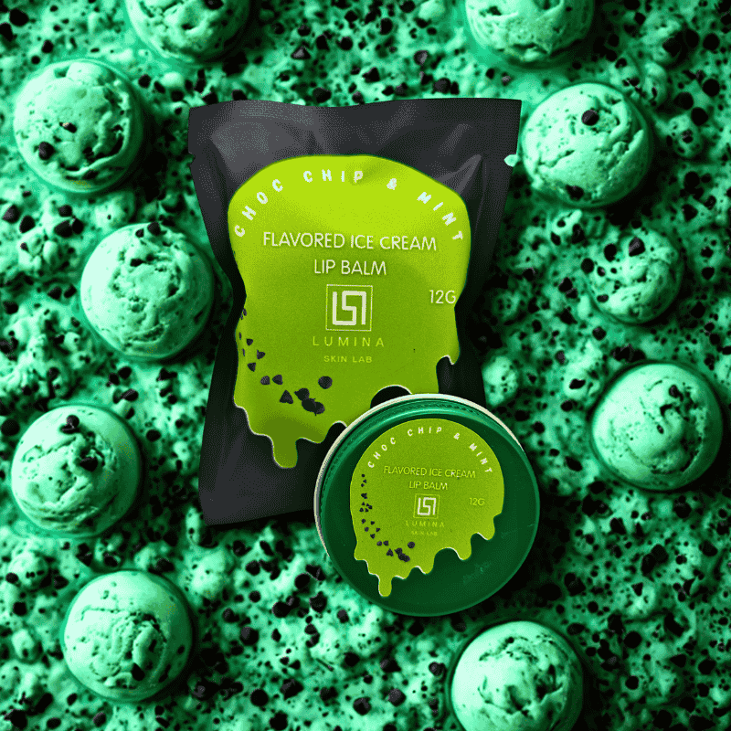 CHOC CHIP & MINT ICE CREAM FLAVORED LIP BALM - Made with Natural Oil & Butter
